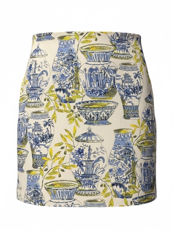 Talbots Dresses & Skirts - Talbots Petite Watercolor Vases Chinoiserie Print A Line Skirt 6P